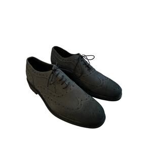 Joseph Abboud Lace Up Gray Suede Leather Dress Shoes Mens Oxford Wingtips 8.5